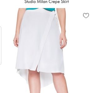 Eloquii Studio Milan Crepe hi/lo wrap skirt. NWT